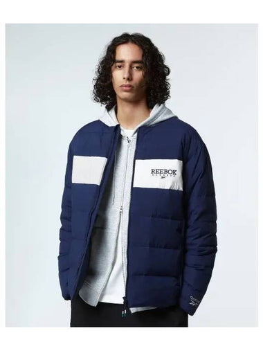 Legacy collarless lightweight down jacket navy - REEBOK - BALAAN 1