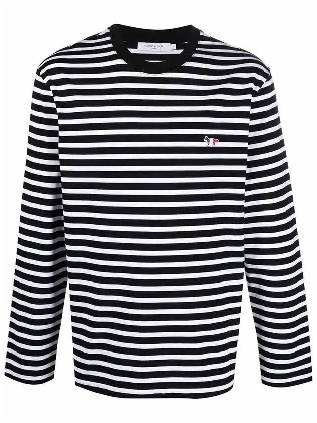 Fox Logo Stripe Long Sleeve T-Shirt White Black - MAISON KITSUNE - BALAAN 3