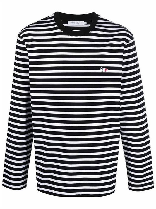 Fox Logo Stripe Long Sleeve T-Shirt White Black - MAISON KITSUNE - BALAAN 2