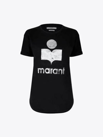 Women s Coldy Logo Short Sleeve T Shirt Black TS0004FA A1N10E 01BK - ISABEL MARANT - BALAAN 1