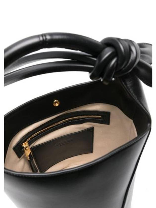 Le Petit Tourni Mini Knotted Leather Bucket Bag Black - JACQUEMUS - BALAAN 5