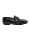 Salvatore Logo Leather Loafers Black - SALVATORE FERRAGAMO - BALAAN.