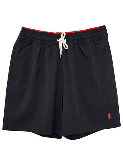 Embroidered Logo Drawstring Swim Shorts Black - POLO RALPH LAUREN - BALAAN 2