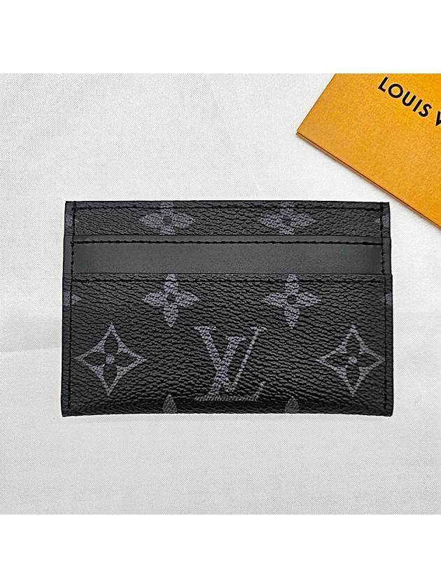 Monogram Eclipse Double Card Wallet Black - LOUIS VUITTON - BALAAN 3