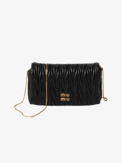 Matelasse Nappa Leather Logo Mini Bag Black - MIU MIU - BALAAN 2