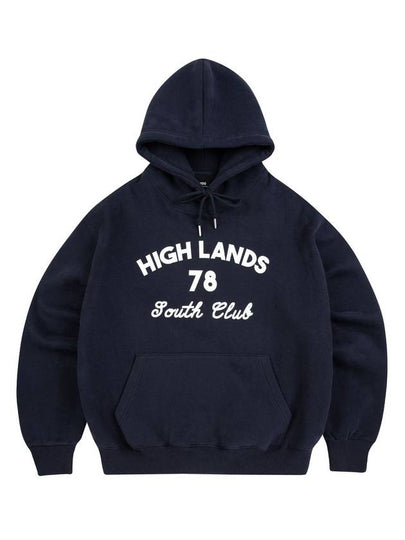 Brushed Peachskin South Club Logo Hoodie Navy - MOO - BALAAN 2