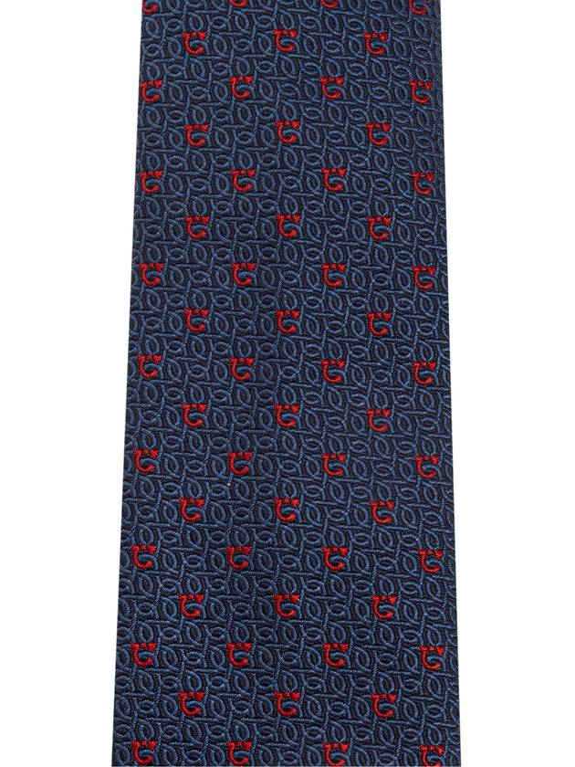 FERRAGAMO Silk Tie, Men's, Navy Blue - SALVATORE FERRAGAMO - BALAAN 3