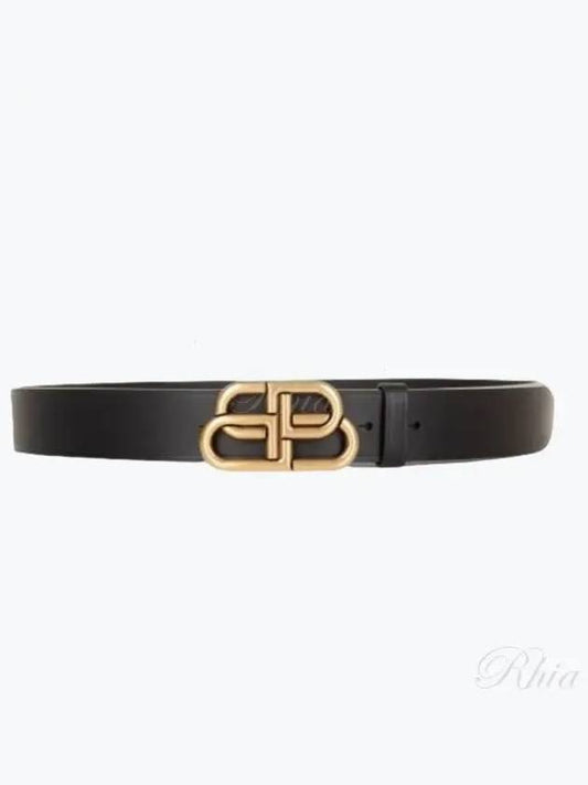 BB Logo Leather Belt Black - BALENCIAGA - BALAAN 2