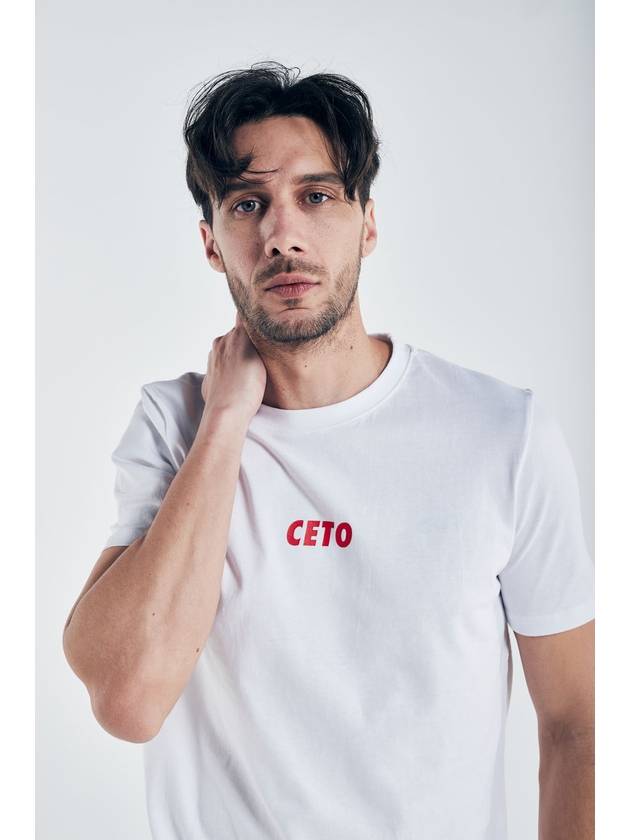 Red Logo Basic Short Sleeved T-Shirt White - CETO - BALAAN 2