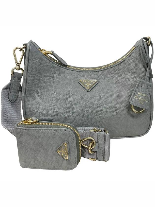 Re-Edition 2005 Saffiano Leather Shoulder Bag Slate - PRADA - BALAAN 3