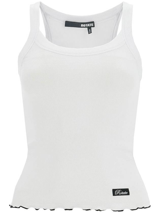 ribbed tank top with logo label - ROTATE - BALAAN 1