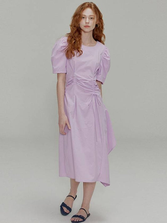 Ribbon pin tuck shirring dress_Lavender - OPENING SUNSHINE - BALAAN 1