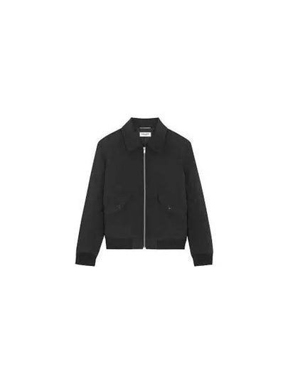 Zip-Up Bomber Jacket Black - SAINT LAURENT - BALAAN 2