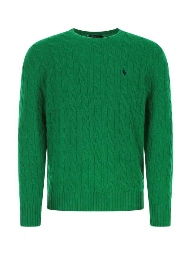 Men's Wool Cashmere Cable Knit Top Green - POLO RALPH LAUREN - BALAAN 1