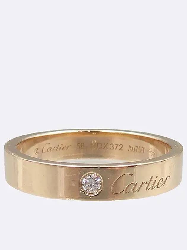 B40864 18K pink gold C de engraving 1 point diamond wedding band ring No 58 - CARTIER - BALAAN 2