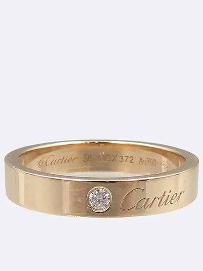 B40864 18K pink gold C de engraving 1 point diamond wedding band ring No 58 - CARTIER - BALAAN 2