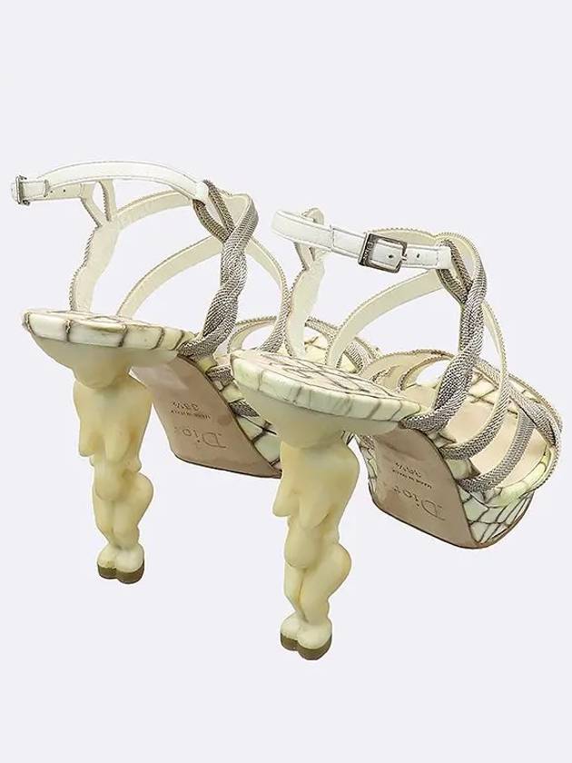 Gold Chain Decoration Figurine Open Toe Women s Shoes 235MM - DIOR - BALAAN 5