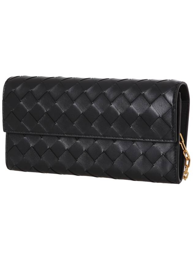 Intrecciato Chain Long Wallet Black - BOTTEGA VENETA - BALAAN 3