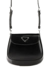 Cleo Brushed Leather Mini Shoulder Bag Black - PRADA - BALAAN 2