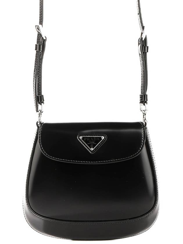 Cleo Brushed Leather Mini Shoulder Bag Black - PRADA - BALAAN 2