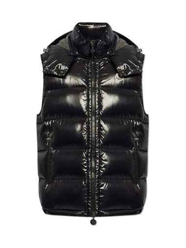 Bormes Logo Patch Down Padded Vest Black - MONCLER - BALAAN 1