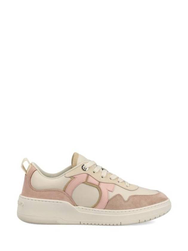 Gancini Leather Low Top Sneakers Pink - SALVATORE FERRAGAMO - BALAAN 1