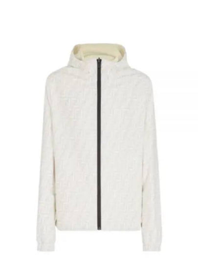 Men's Logo Pattern Reversible Windbreaker White - FENDI - BALAAN 2