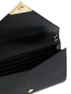 Triangle Logo Saffiano Chain Clutch Bag Black - PRADA - BALAAN 5