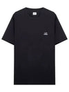 Logo Patch Crew Neck Cotton Short Sleeve T-Shirt Black - CP COMPANY - BALAAN 1