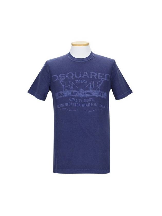 Men's Logo Short Sleeve T-Shirt Purple - DSQUARED2 - BALAAN 1