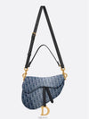 Saddle Strap Denim Oblique Jacquard Shoulder Bag Blue - DIOR - BALAAN 7