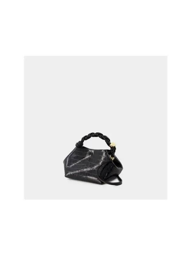 Croco Patent Bou Small Cross Bag Black - GANNI - BALAAN 3