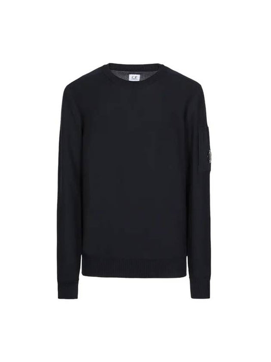 Sea Island Crew Neck Knit Top Navy - CP COMPANY - BALAAN 1