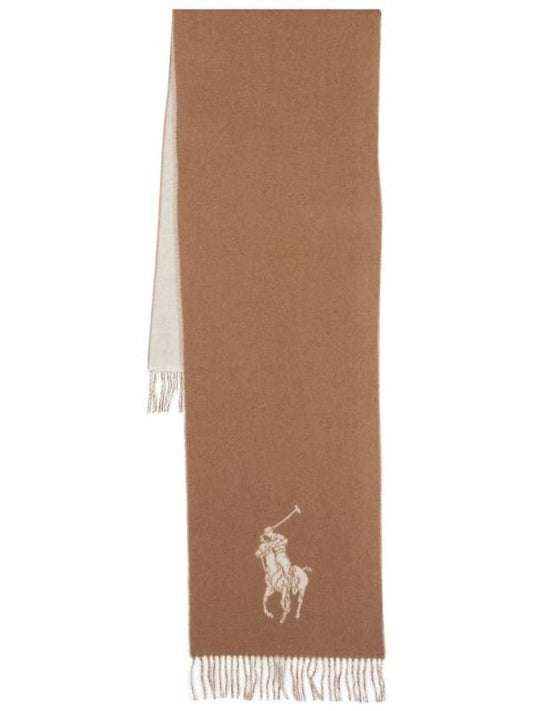 Pony Motif Wool Scarf Camel - POLO RALPH LAUREN - BALAAN 1