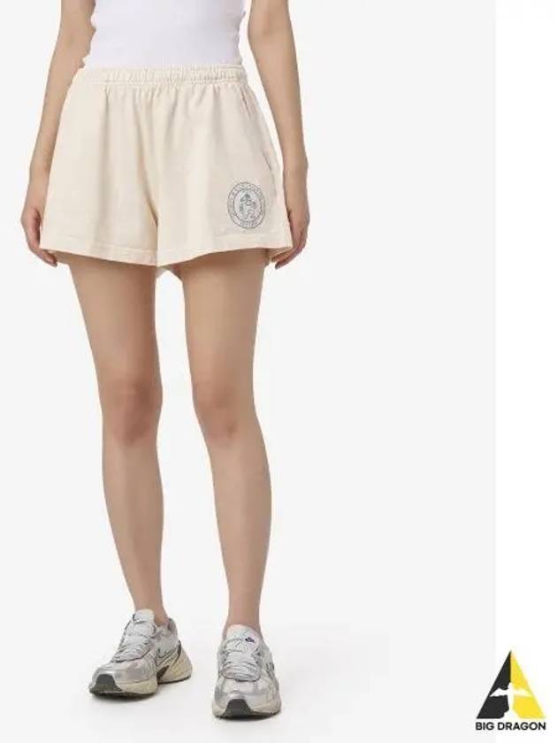 Lion Crest Disco Denim Shorts Cream - SPORTY & RICH - BALAAN 2