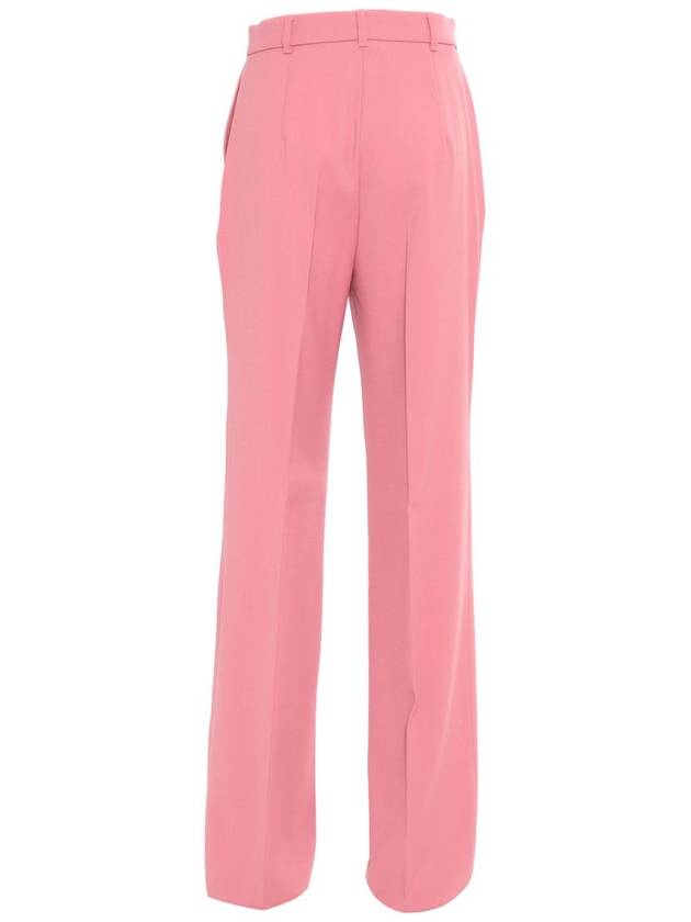 Quasar Wool Crepe Satin Straight Pants Pink - MAX MARA - BALAAN 3