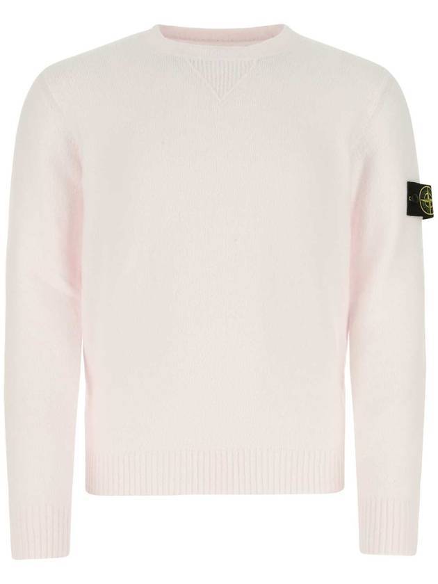 Soft Cotton Crewneck Knit Top Rose - STONE ISLAND - BALAAN 1