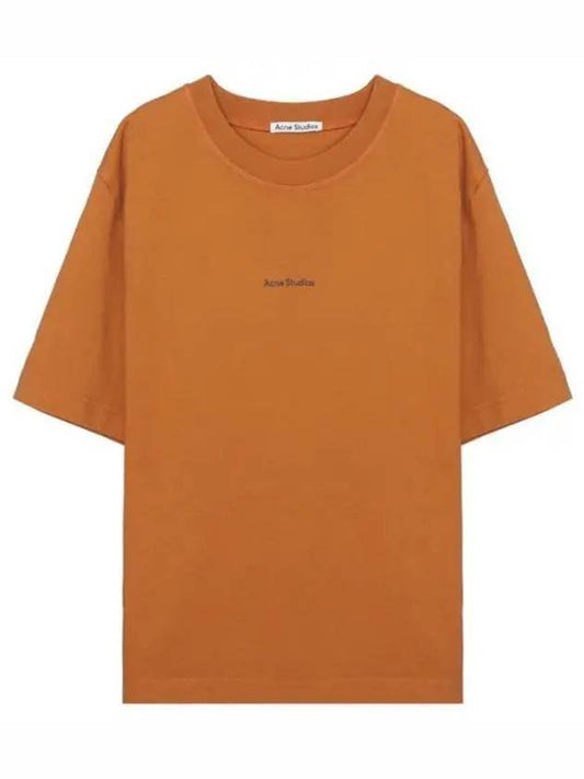 Logo Crew Neck Short Sleeve T-Shirt Orange - ACNE STUDIOS - BALAAN 1