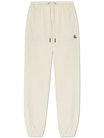 Moncler Sweatpants With Logo, Women's, Cream - MONCLER - BALAAN 1