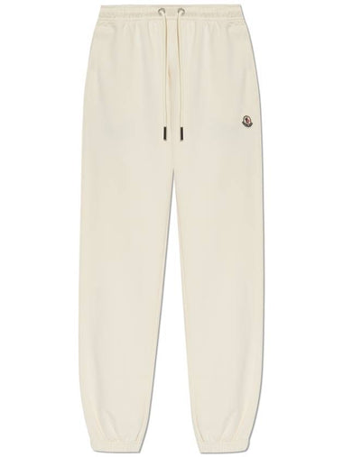 Moncler Sweatpants With Logo, Women's, Cream - MONCLER - BALAAN 1