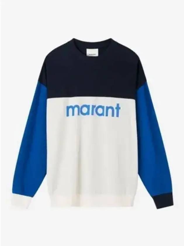 Afton Logo Cotton Sweatshirt Blue - ISABEL MARANT - BALAAN 2