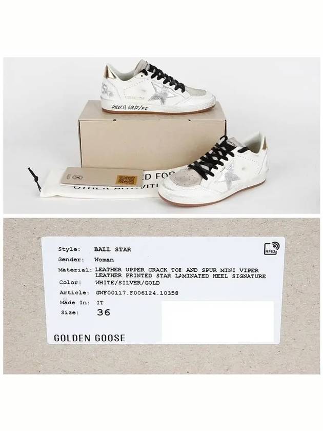 Ballstar Gold Top Low Top Sneakers White - GOLDEN GOOSE - BALAAN 7