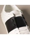 Men's Hidden Strap Rockstud Color Contrast Sneakers White Black - VALENTINO - BALAAN 4