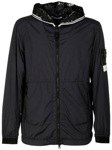 Wappen Patch Skin Touch Nylon Hooded Jacket Black - STONE ISLAND - BALAAN 1