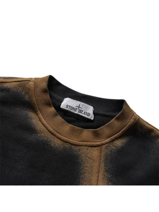 Hand Sprayed Airbrush Treatment Crew Neck Sweatshirt Dark Beige Black - STONE ISLAND - BALAAN 3