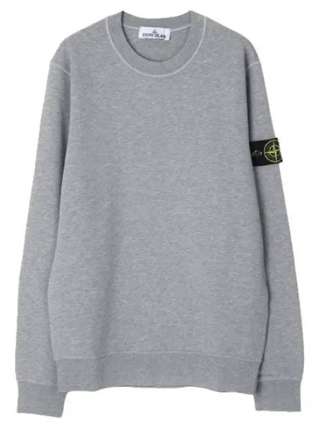 Compass Patch Crew Neck Sweatshirt Grey Melange - STONE ISLAND - BALAAN 2