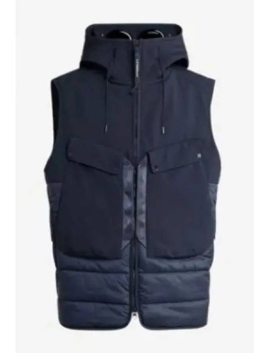 Shell R Mix Goggle Hooded Padded Vest Navy - CP COMPANY - BALAAN 2