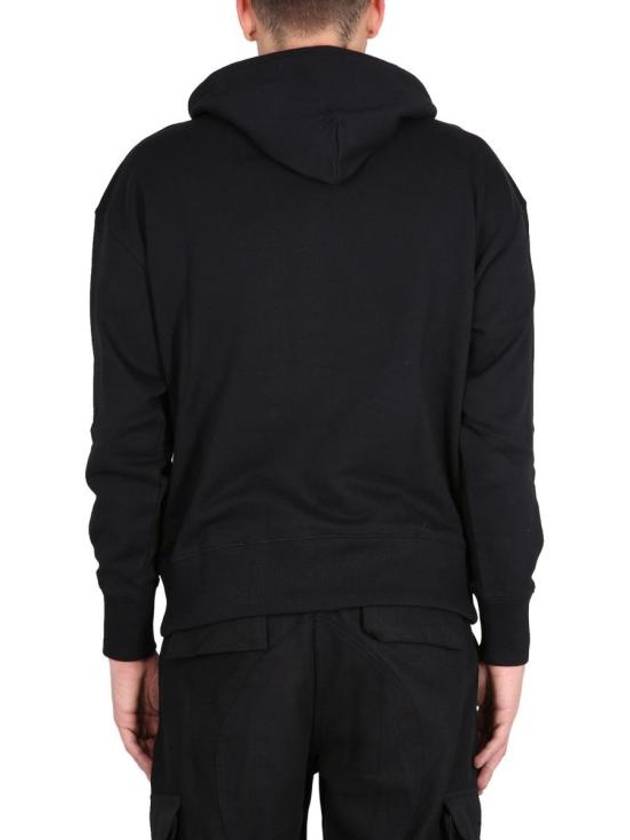 Milano Brushed Logo Cotton Hoodie Black - MSGM - BALAAN 7