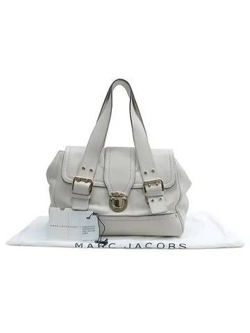 Ivory leather gold embellished tote bag - MARC JACOBS - BALAAN 1