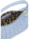 Small butterfly pouch satin bag blue - GANNI - BALAAN 3